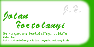 jolan hortolanyi business card